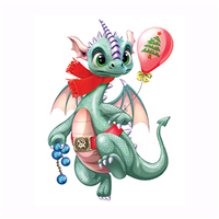 Новый год Плакат Дракон мальчик 49х33см 1505-2374