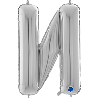 Шар буква "И" или "N", 66см Silver