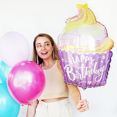 Шар ФИГУРА H.Birthday Кекс пастель блеск