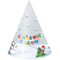 Колпаки С Новым Годом Снеговики, 6 штук