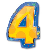 Шар фигура цифра "4", 53см