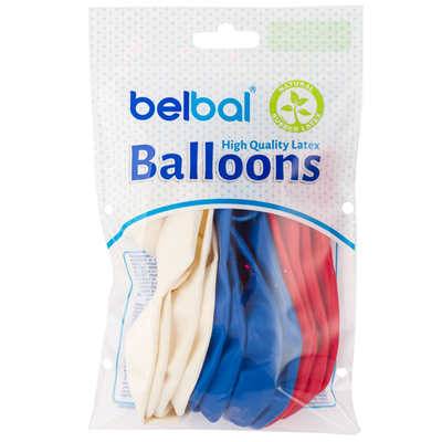 Шарики 32см, Триколор Пастель 12 штук