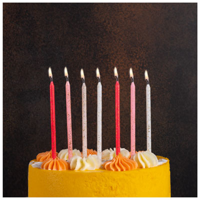 Свечи для торта Свечи для торта Розовый Микс блеск 12шт