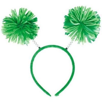 Ободок-антенки Помпоны зеленые