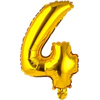Шар цифра "4", 36см Gold