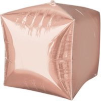 Шар 3D КУБ 40см Металл. Rose Gold