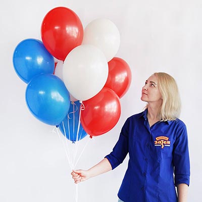 Шарики 32см, Триколор Пастель 12 штук