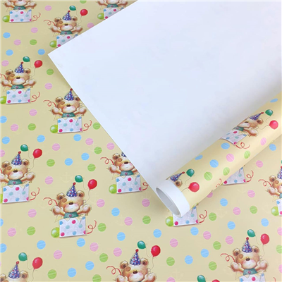 Бумага упак Мишка и Шары 67х99см