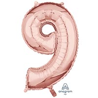 Шар фигура цифра "9", 66см Rose Gold