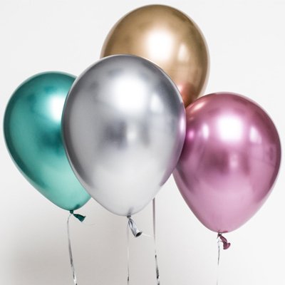 Многоцветное Ассорти Шарик Qualatex 28см Хром ассорти 1101-0490