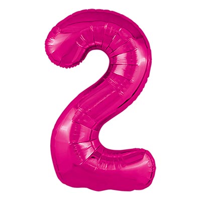 Шар цифра "2", 101см Металлик Fuchsia
