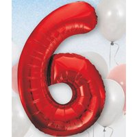 Шар цифра "6", 101см Red