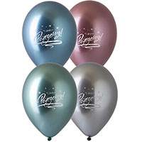 Шары 36см хром С днем рождения