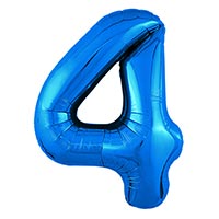 Шар цифра "4", 101см Металлик Blue