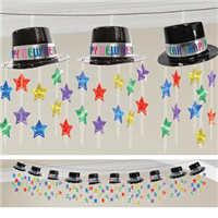Гирлянда Шляпа со звездами цветн, 365 см