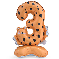 Шар цифра "3" 58см Зоопарк Леопард