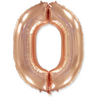 Шарик цифра "0", 101см Rose Gold