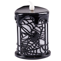 Свеча светодиодная Паутина черная, 10см