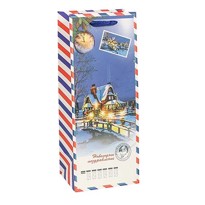 Пакет бум подар НГ Почта микс 14х35см