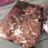 Конфетти Розов Золото фол 6х6мм 100гр