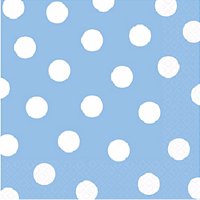 Салфетки Голубая Пастель Горошек 25 см