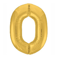 Шар цифра "0", 101см Металлик Gold