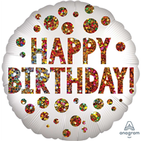 Шар ДЖАМБО Happy Birthday Круги пайетки