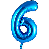 Шар цифра "6", 101см Blue