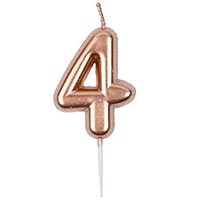 Свеча -цифра "4" Розовое золото 4,5см