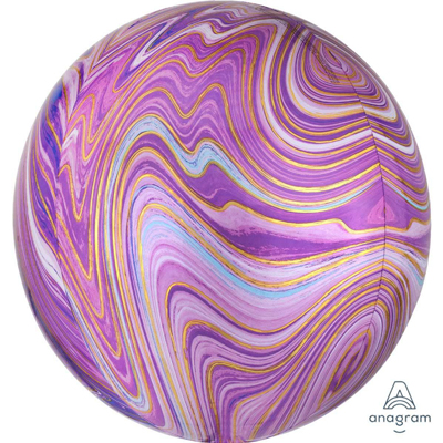 Шарики из фольги Шар 3D СФЕРА 40см Мрамор Purple