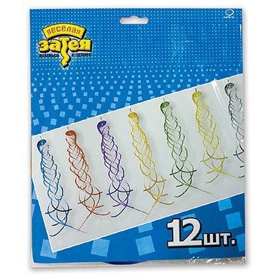 Многоцветное Ассорти Спираль фольгированная мульти 45см 12шт 1407-0110