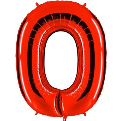 Шарики из фольги Шар цифра "0", 101см Red