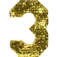 Пиньята Цифра 3 Золото