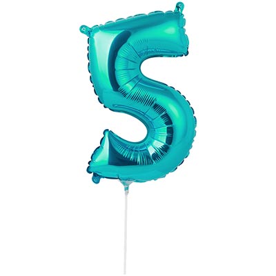 Шар цифра "5" 40см Turquoise под воздух