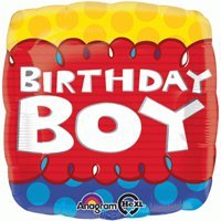 Шар 18", 45см, BIRTHDAY BOY квадрат