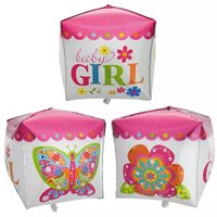 Шарик 3D КУБ 14" HB Малыш девочка