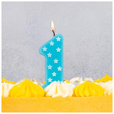 Свеча -цифра "1" 1-ый ДР Мальчик