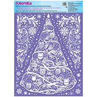 Наклейка на окно Елочка 33х24см