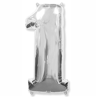 Шарик цифра "1", Silver 81см