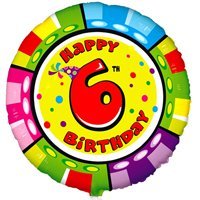 Шарик 45см Happy Birthday Цифра "6"