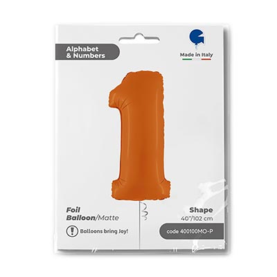 Шар цифра "1", 101см Пастель Orange