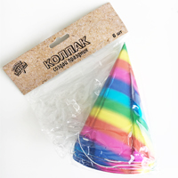 Колпаки фольгированные Радуга, 6 шт