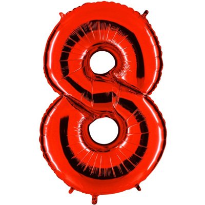 Шарики из фольги Шар цифра "8", 101см Red