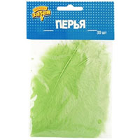 Перья декоративные Зеленые 10см 30шт