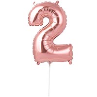 Шар цифра "2" 40см RoseGold под воздух