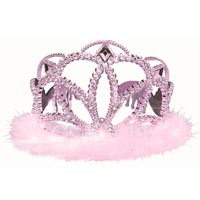 Тиара с перьями розовая