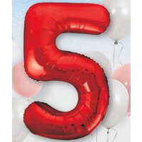 Шар цифра "5", 101см Red