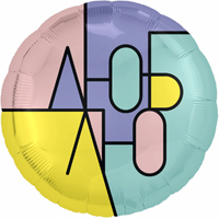 Шар 45см ЛЮБЛЮ Тонкие линии