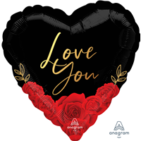 Шар 45см Love you Розы красные
