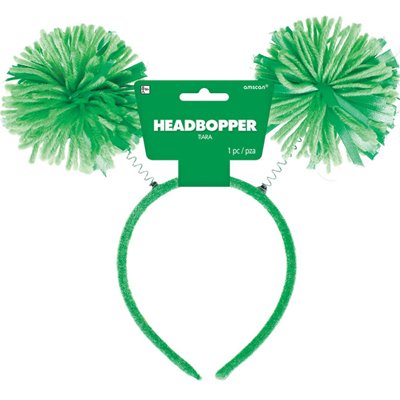 Ободок-антенки Помпоны зеленые